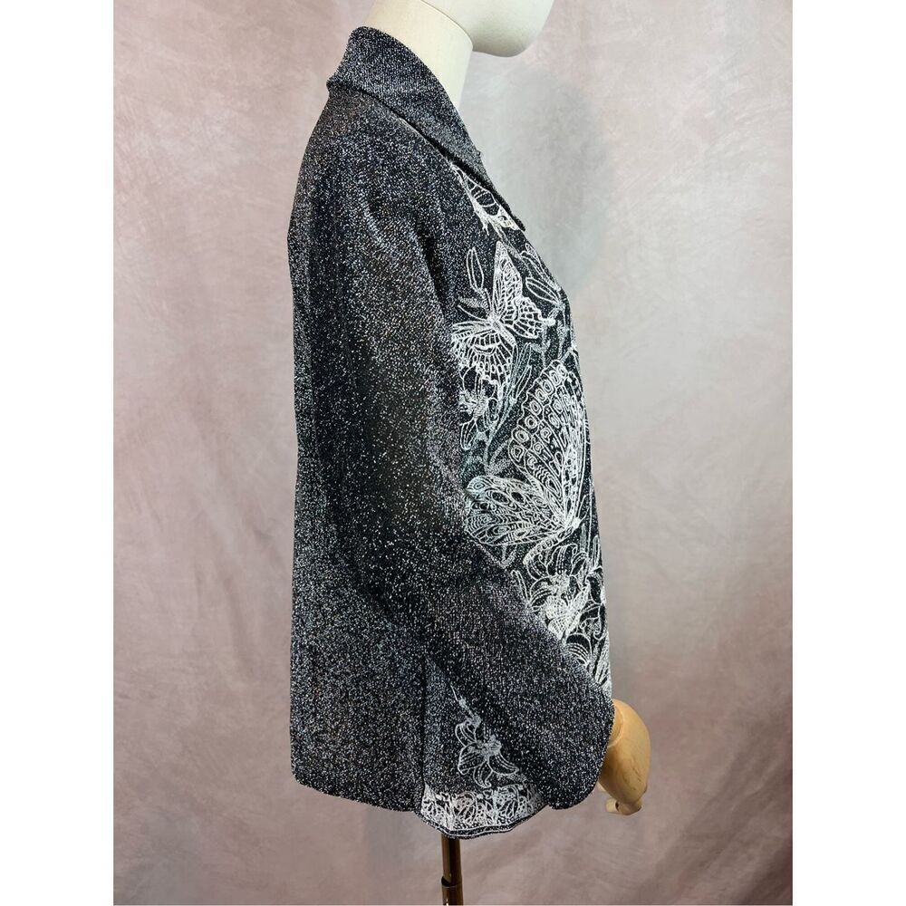 Vintage 1970s Dagger Top Butterly Sparkle Mod MCM Disco Size Medium Lurex - Picture 5 of 10